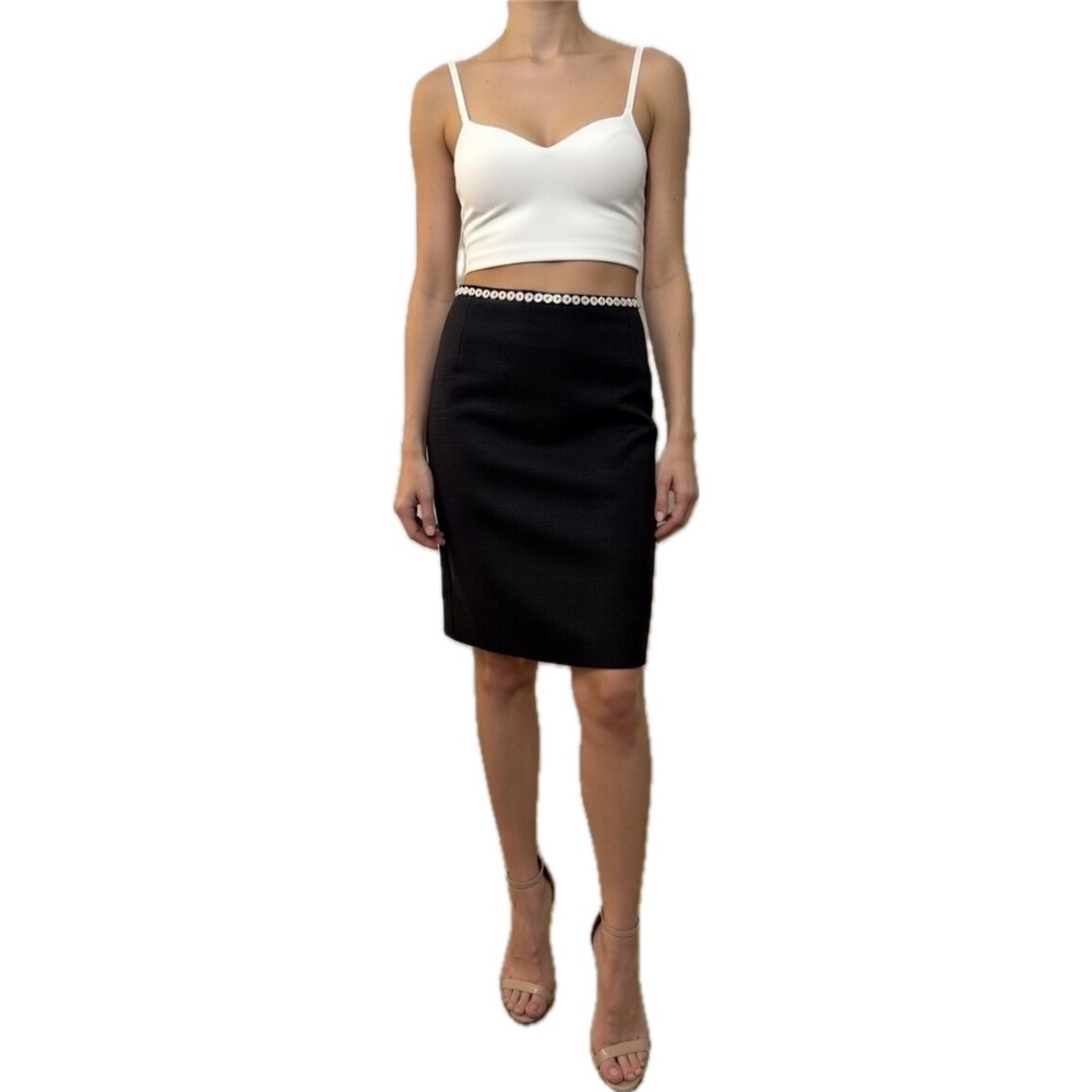 Alexander McQueen 2005 Archive Runway Indigo Linen Tailored Pencil Skirt 40 4-6 - Picture 2 of 15